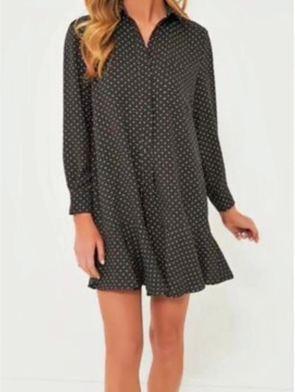 Tuckernuck Polka Dot Mini Shirt Dress Brown & White